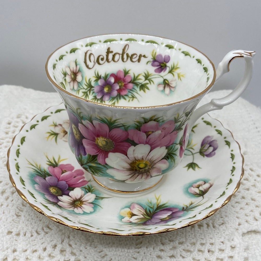Royal Albert October Flower of the Month Cup & Saucer